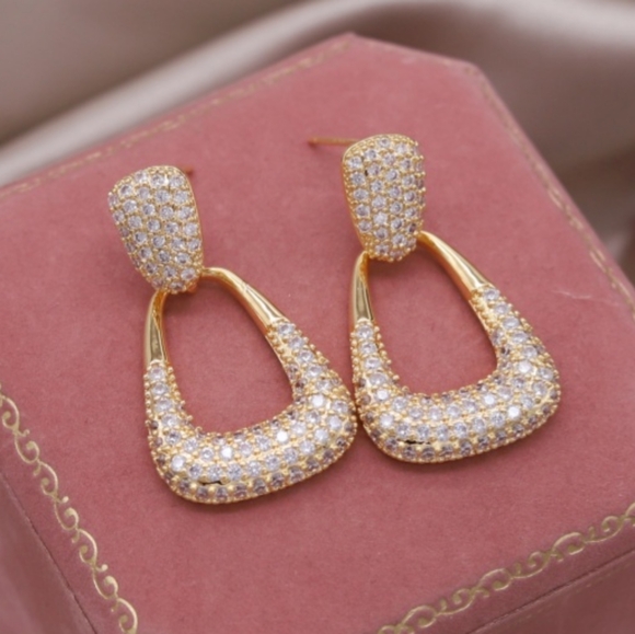 14k gold diamond earrings - Picture 3 of 5